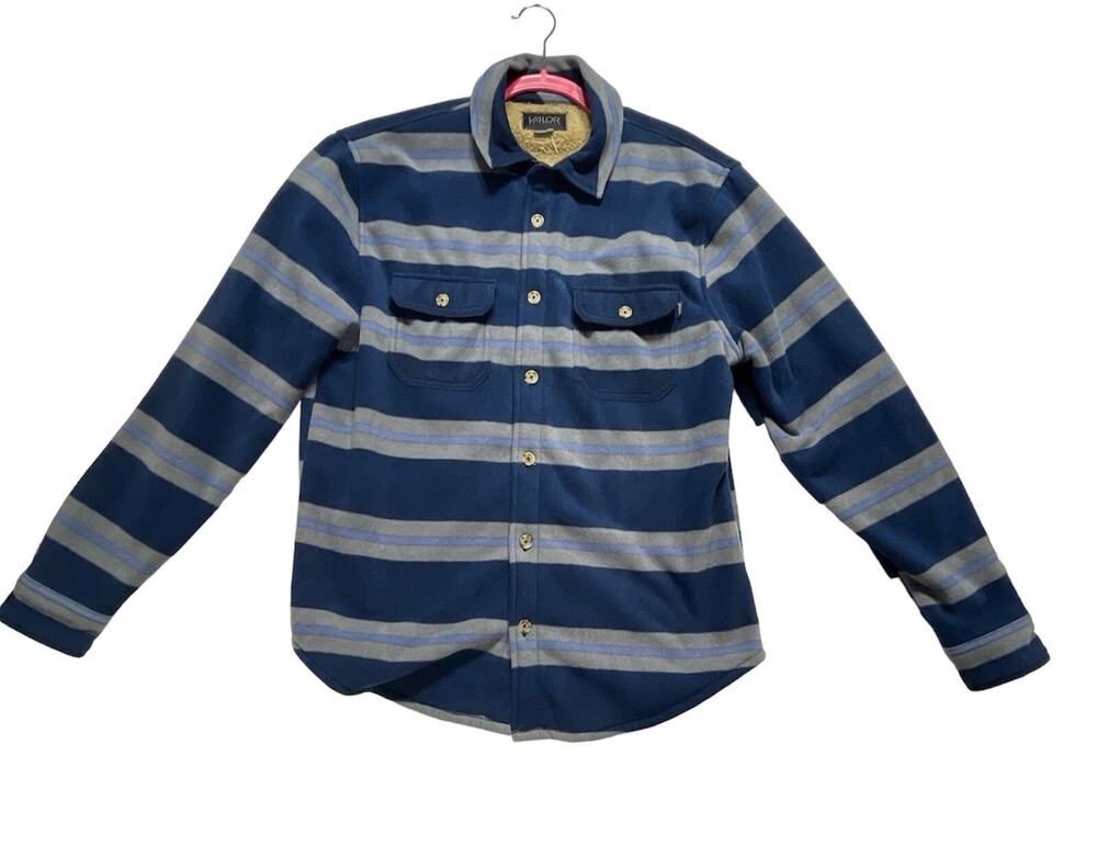 Valor Collective Shacket Mens Small Blue Fleece Button Front Sherpa Lined Skater